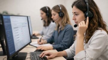 Operatore Itacall Group qualifica un lead B2B con il framework BANT durante una chiamata di telemarketing
